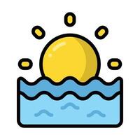 Simple Sunset colorful icon Illustration. The icon illustration can be used for websites, print templates, presentation templates, illustrations, etc vector