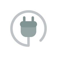 Electric power source socket icon vector