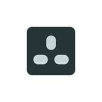 Electric power source socket icon vector