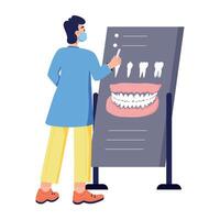 Editable flat illustration of dental analysis vector