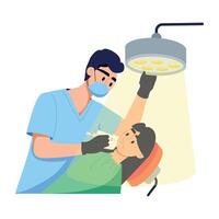 Easy to edit flat illustration of oral examination vector