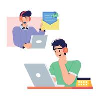 Get this flat illustration of virtual seminar vector