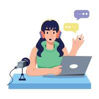 Check audio conversation flat illustration vector