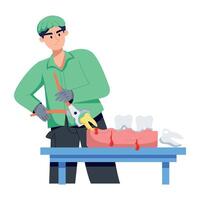 Modern flat illustration of tooth extraction vector
