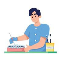 Ready to use flat illustration of an orthodontist vector