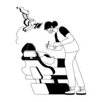 Easy to edit flat illustration of dental checkup vector