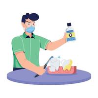 Get this flat illustration of oral hygiene vector
