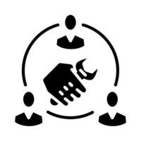 Work Network icon line illustration vector