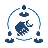Work Network icon line illustration vector