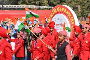 Delhi, India - December 26 2023 - Veer Bal Diwas commemorates the martyrdom of the four sons of tenth and last Sikh Guru Gobind Singh, In Jan 2021 PM Modi announced Dec 26 observed as Veer Bal Diwas photo
