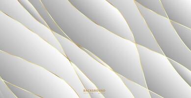 Abstract background with gold waves. Luxury paper cut background, golden pattern, halftone gradients, cover template, geometric shapes, modern minimal banner. 3d illustration. vector