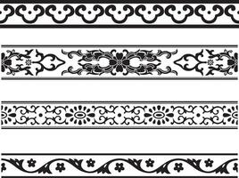 seamless Chinese national ornament. Monochrome frames, borders for decoration. Can be used for sandblasting, plotter and laser cutting vector