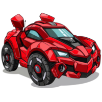 Exploring the Features of the Red Robot Transformer Car png