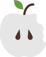 a white apple with a tear on it vector