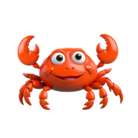 3d rendering crab cartoon character png