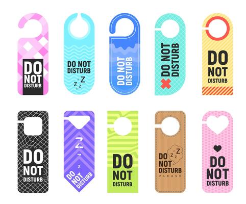Do not disturb signs of hotel room door hanger