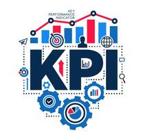 Management and business KPI idea, layout vector