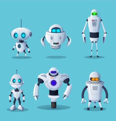 Robot cartoon characters, ai future technology