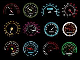 Speedometers, speed indicators, dashboard vector