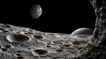Full Moon in the space. Neural network photo
