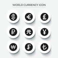 world currency icon collection vector