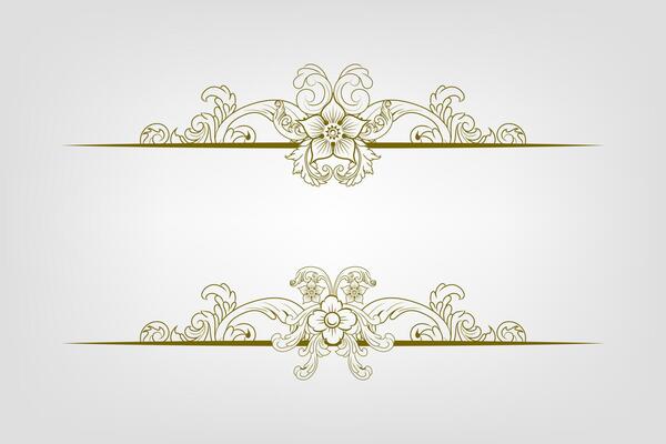 Classic Vintage Baroque Victorian Frames Separator Elements Classic Wedding Invitation