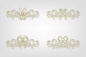 Classic Vintage Baroque Victorian Frames Separator Elements Classic Wedding Invitation vector