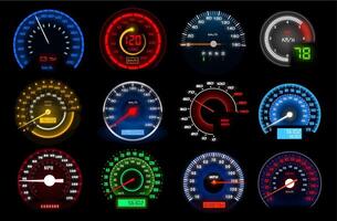 Speedometers, speed indicators, dashboard vector