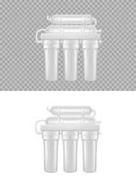Realistic water filter, reverse osmosis system vector