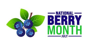 July is National Berry Month background template. Holiday concept. use to background, banner, placard, card, and poster design template with text inscription and standard color. vector