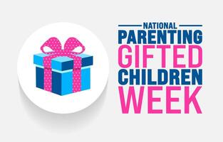 National Parenting Gifted Children Week background template. Holiday concept. Use a background, banner, placard, card, and poster design template with text inscription and standard color. vector