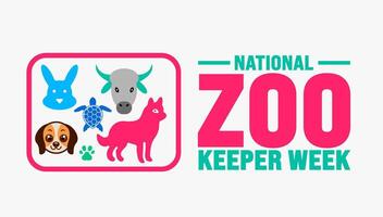 National Zoo Keeper Week background template. Holiday concept. Use to background, banner, placard, card, and poster design template with text inscription and standard color. vector