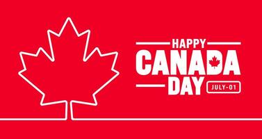 1 July is Happy Canada Day background template with Canada flag line stroke maple leaf. Holiday concept. use to background, banner, placard, card, and poster design. vector