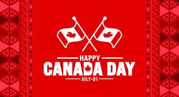 1 July is Happy Canada Day geometric shape pattern background template with Canada flag maple leaf. use to background, banner, placard, card, poster design. celebrating Canada independence day banner. vector