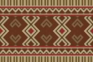 Motif Ikat Seamless Pattern Embroidery Background. Ikat Stripes Geometric Ethnic Oriental Pattern Traditional. Ikat Aztec Style Abstract Design for Print Texture,fabric,saree,sari,carpet. vector