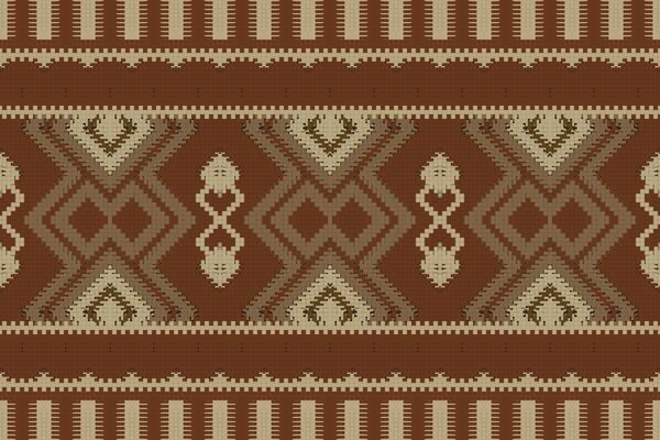 Motif Ikat Seamless Pattern Embroidery Background. Ikat Triangle Geometric Ethnic Oriental Pattern Traditional. Ikat Aztec Style Abstract Design for Print Texture,fabric,saree,sari,carpet.