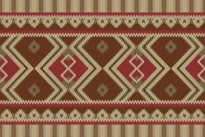 Motif Ikat Seamless Pattern Embroidery Background. Ikat Stripes Geometric Ethnic Oriental Pattern traditional.aztec Style Abstract design for Texture,fabric,clothing,wrapping,sarong. vector