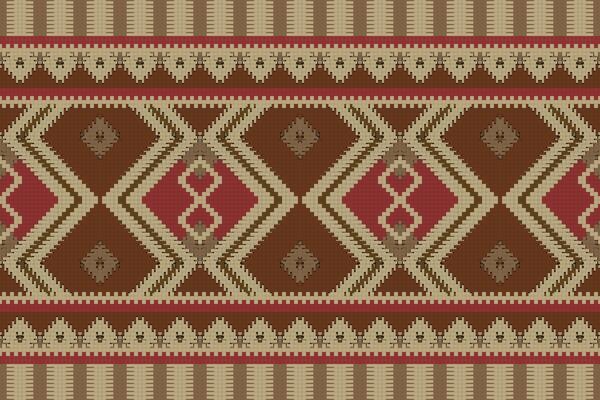 Motif Ikat Seamless Pattern Embroidery Background. Ikat Stripes Geometric Ethnic Oriental Pattern traditional.aztec Style Abstract design for Texture,fabric,clothing,wrapping,sarong.
