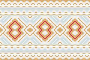 Ikat Damask Paisley Embroidery Background. Ikat Patterns Geometric Ethnic Oriental Pattern traditional.aztec Style Abstract illustration.design for Texture,fabric,clothing,wrapping,sarong. vector