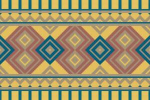 Ikat Floral Paisley Embroidery Background. Ikat Seamless Geometric Ethnic Oriental Pattern Traditional. Ikat Aztec Style Abstract Design for Print Texture,fabric,saree,sari,carpet. vector