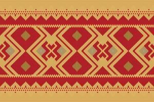 Motif Ikat Floral Paisley Embroidery Background. Ikat Frame Geometric Ethnic Oriental Pattern traditional.aztec Style Abstract illustration.design Texture,fabric,clothing,wrapping,sarong. vector