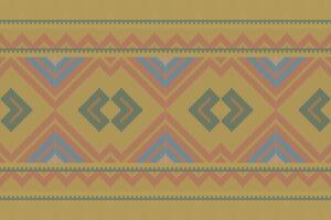 Ikat Damask Embroidery Background. Ikat Diamond Geometric Ethnic Oriental Pattern Traditional. Ikat Aztec Style Abstract Design for Print Texture,fabric,saree,sari,carpet. vector