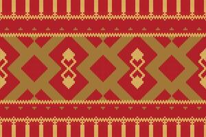 Motif Ikat Floral Paisley Embroidery Background. Ikat Fabric Geometric Ethnic Oriental Pattern Traditional. Ikat Aztec Style Abstract Design for Print Texture,fabric,saree,sari,carpet. vector