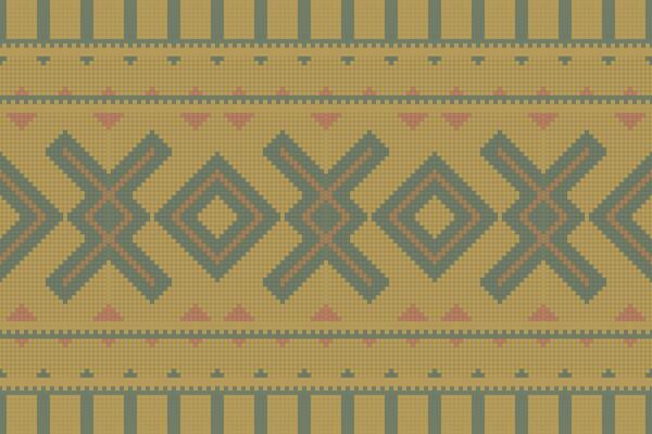 Ikat Damask Embroidery Background. Ikat Floral Geometric Ethnic Oriental Pattern traditional.aztec Style Abstract illustration.design for Texture,fabric,clothing,wrapping,sarong.