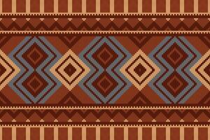 Ikat Damask Embroidery Background. Ikat Designs Geometric Ethnic Oriental Pattern traditional.aztec Style Abstract illustration.design for Texture,fabric,clothing,wrapping,sarong. vector