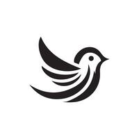Elegant Bird A Minimalist Black and White Logo Design for Modern Branding vector