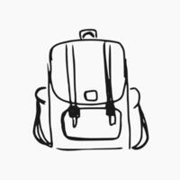 a sketch of a backpack on a white background vector