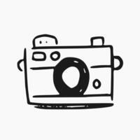 a black and white drawing of a camera vector