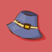 a blue hat with a yellow belt on it vector