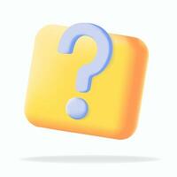 Bright yellow square icon with a blue question mark symbol, perfect for FAQs, help sections, or mystery content. Enhance user engagement with this eye-catching and informative graphic vector